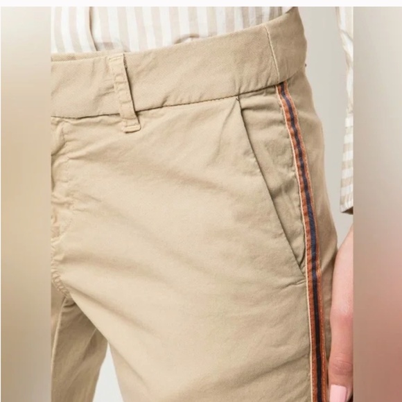 Nili Lotan East Hampton Desert Sand Side Stripe Chino Pants Size 8 - Picture 4 of 16